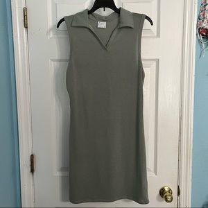 CUTE Sage Green Collard Dress
